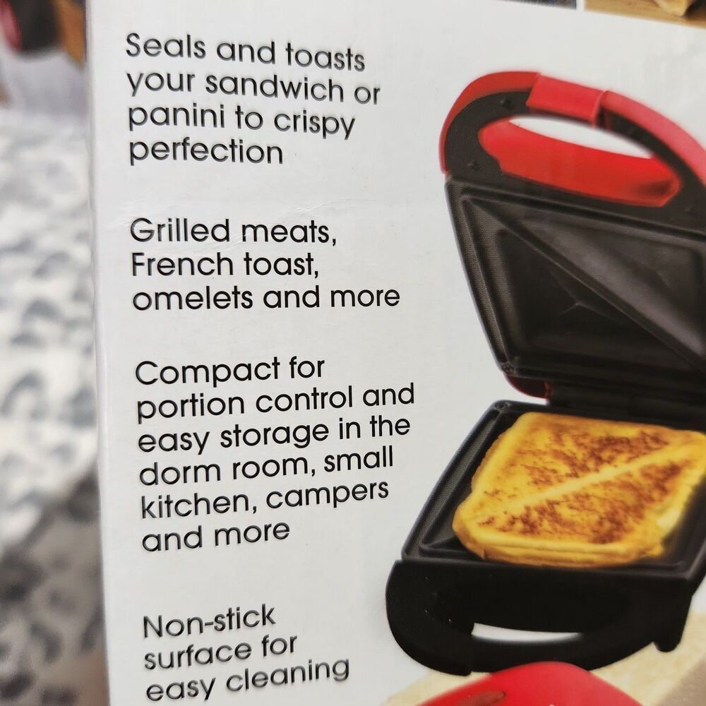 Sandwich Maker Small Red 8x5 Compact - Picture 12 of 12